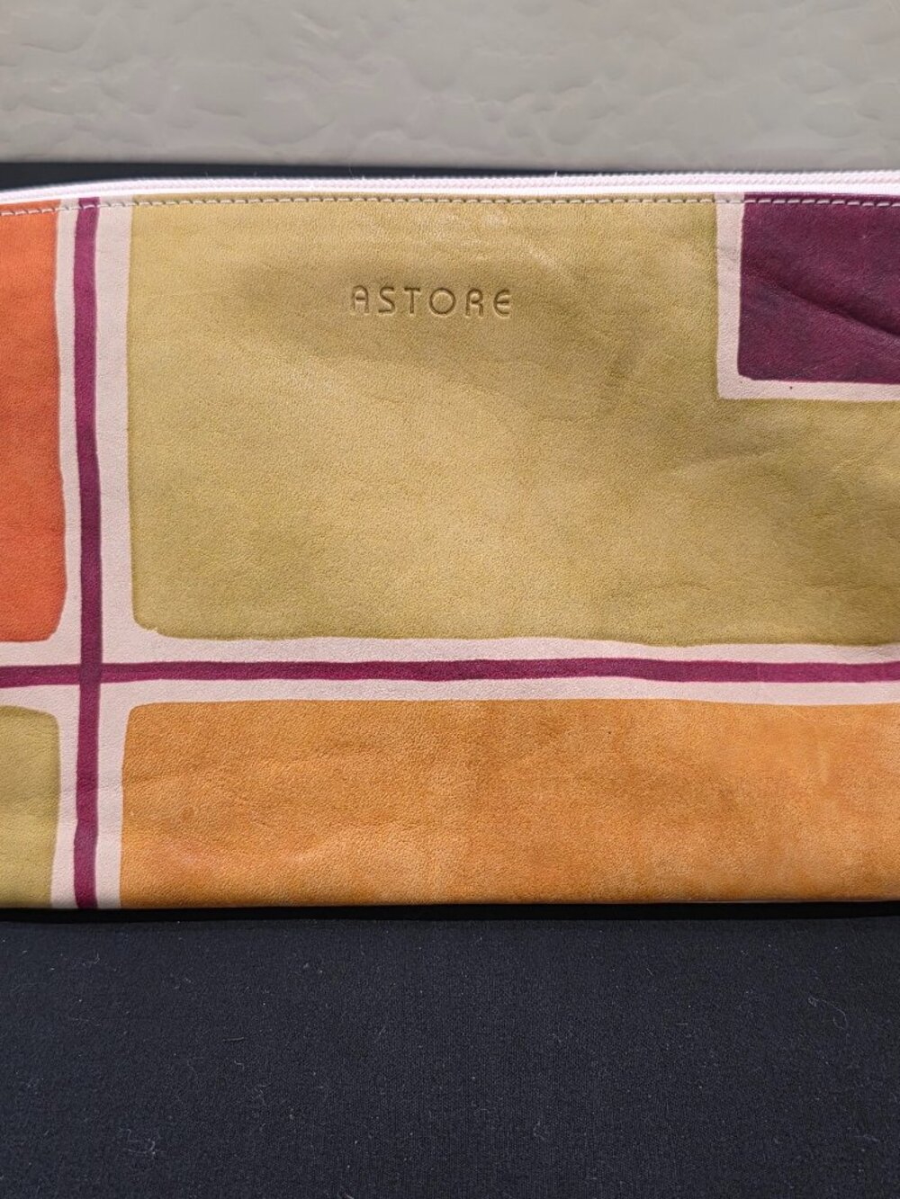 Hand-Painted Italian Leather Sachet Pouch ASTORE Acquerello Venzia Bag Purse